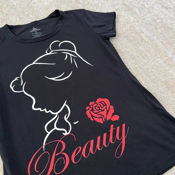 Disney Princess Belle Beauty Tee Shirt Top M Black - Picture 3 of 6